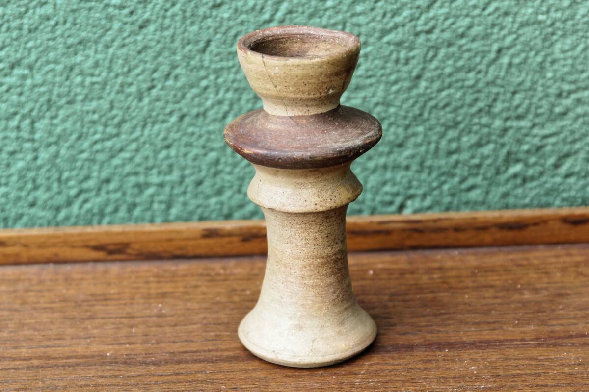 Terracotta candle holder signed Jean Paulet