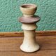 Terracotta candle holder signed Jean Paulet