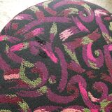 Set of 3 vintage round poufs printed 90