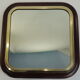 Square mirror mahogany and brass / vintage 60x60cm