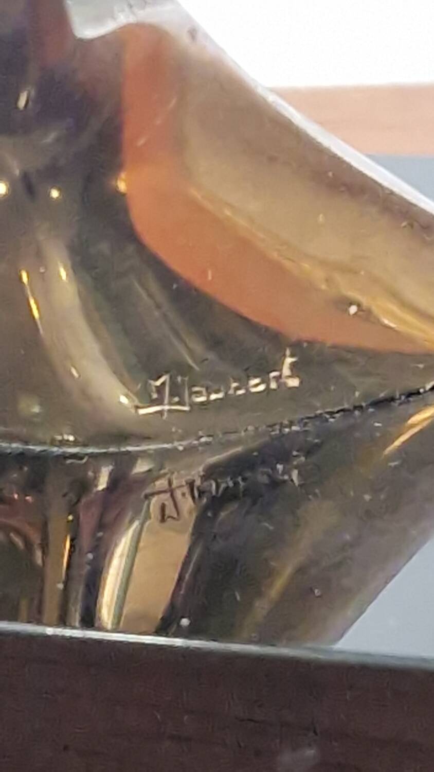 Michel Jaubert, gilt bronze lamp base. 1970s