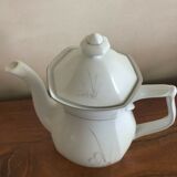 Vintage ceramic coffee maker pink Flemish decoration