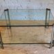 Table basse en verre et laiton par Peter Ghyczy, Pays-bas 1970