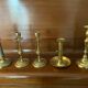 Set of 5 candle holders in fine golden brass XXth