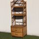 Vintage 1960s Rattan Bamboo Bookcase Shelf Buffet