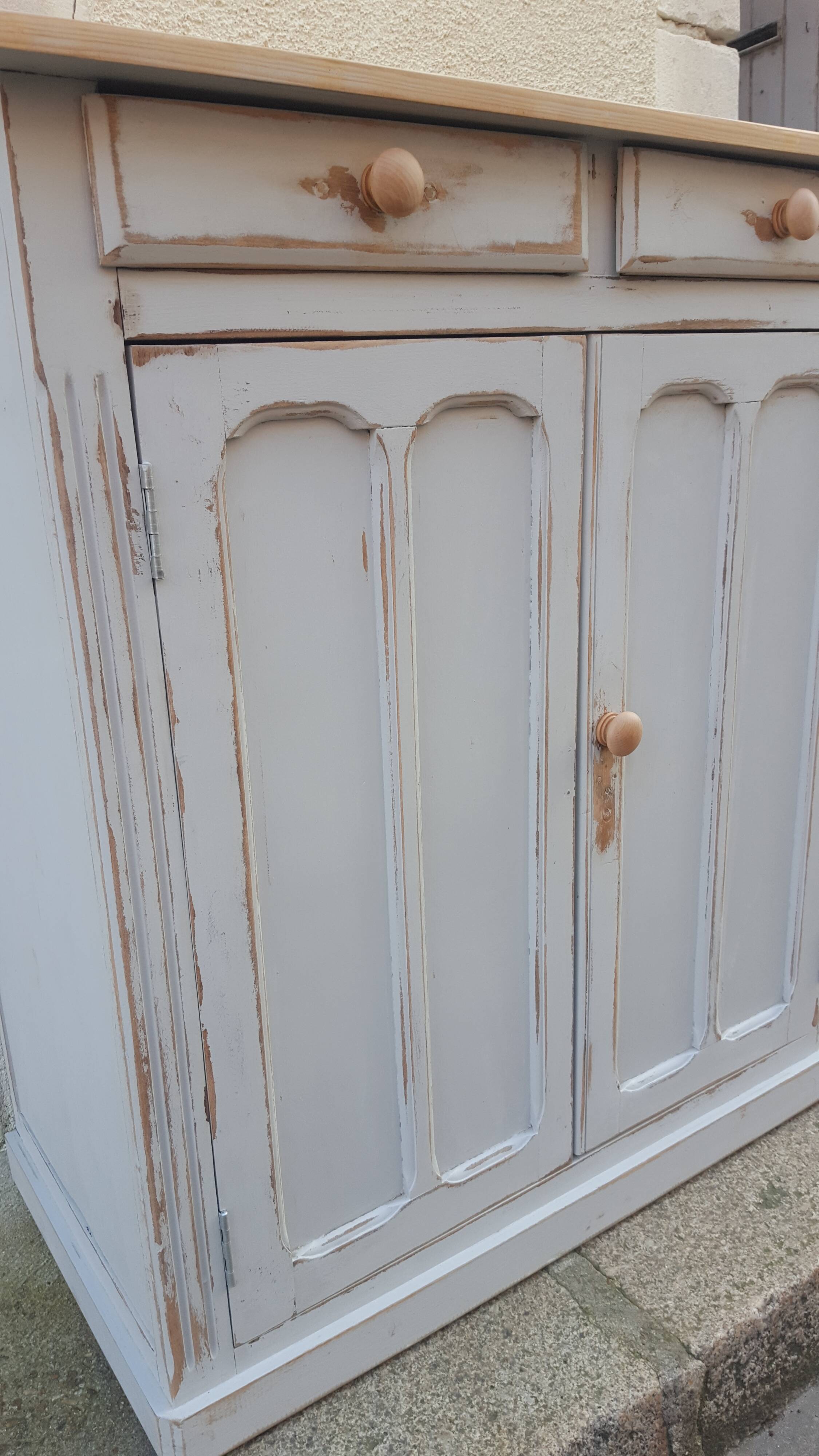 Parisian buffet patina blue grey