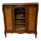 Louis XV style bookcase in mahogany and burr walnut, 20th century