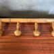 Old Coat Rack Wall Mounted x4 Wood Bamboo Style Vintage