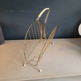 Vintage gold metal magazine rack