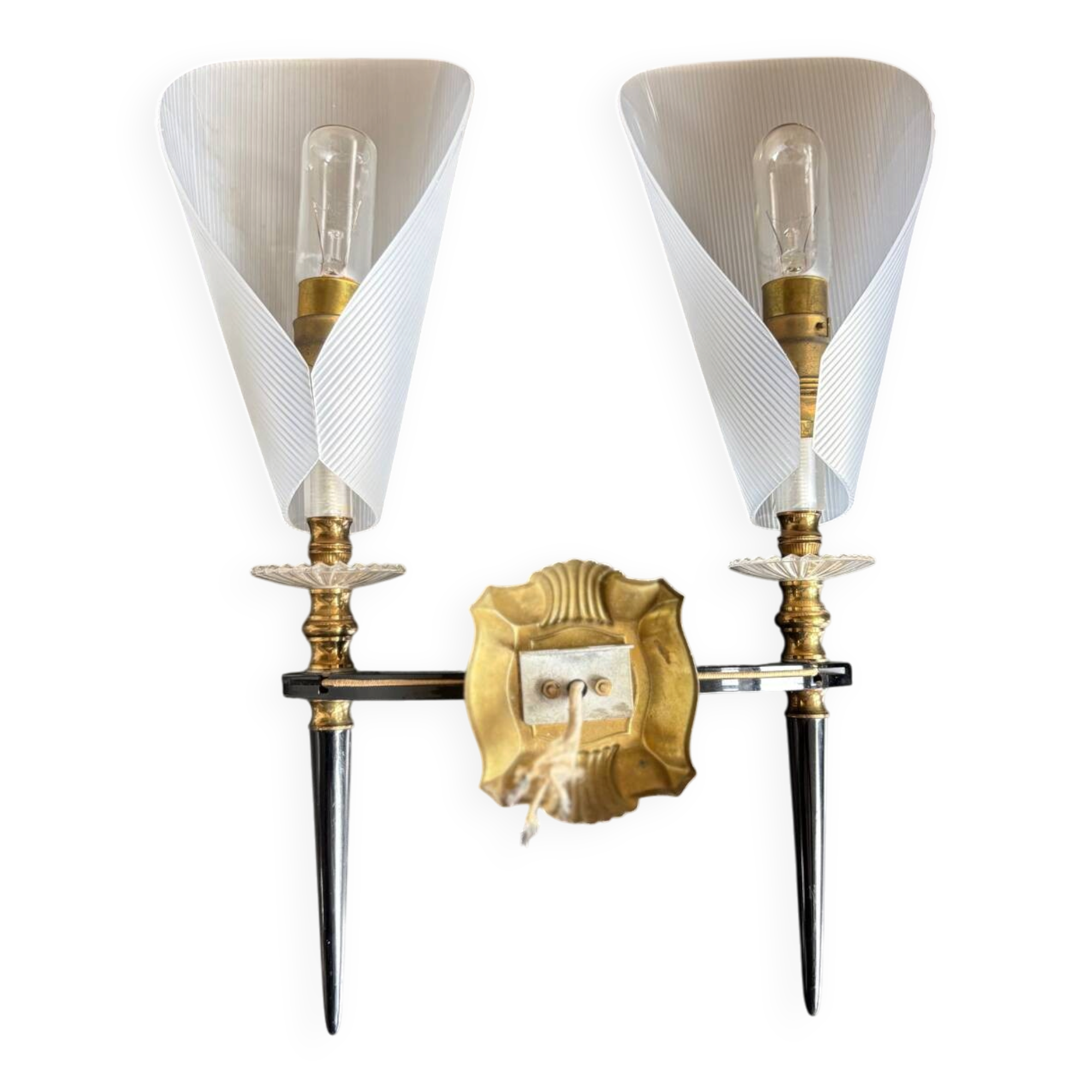 Wall light 2 horn brass house Marlux