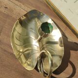 Vintage candle holder in golden brass
