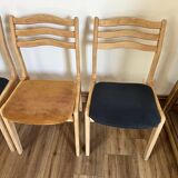 Set of 4 ribbed fabric chairs