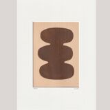 Contemporary abstract painting on antique paper B353 signed Eawy