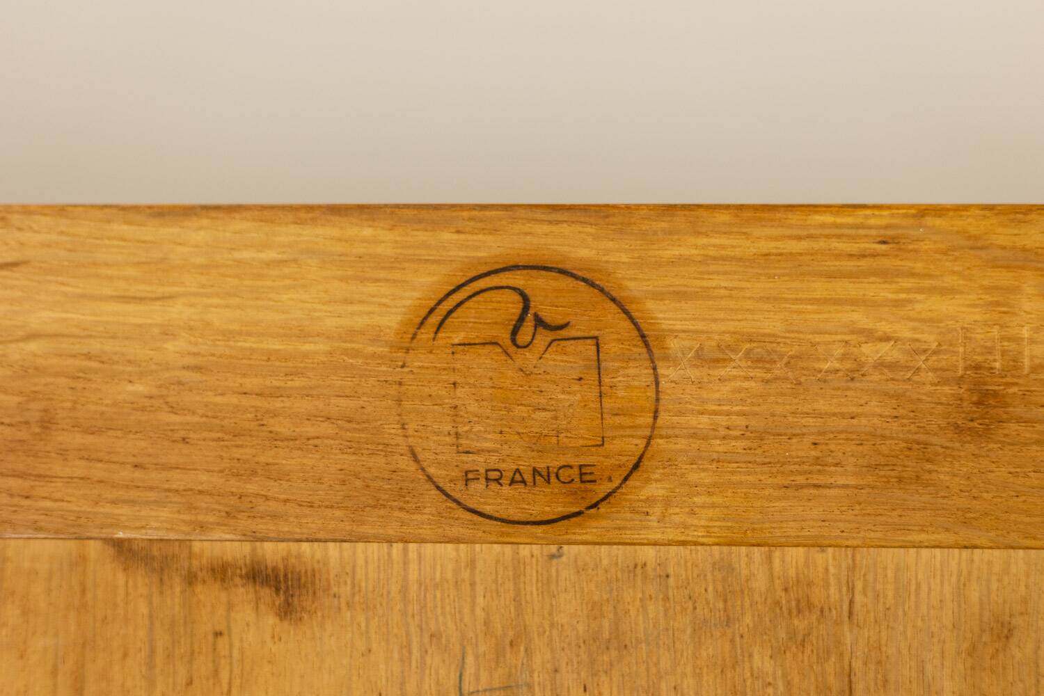 Guillerme and Chambron. Oak wardrobe with integrated secretary. 1970-80.