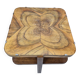 Restored Art Deco Walnut and Oak Side Table with Original Glass 1930s