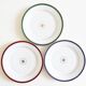 Set of 3 dessert plates Limoges green burgundy blue