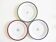 Set of 3 dessert plates Limoges green burgundy blue