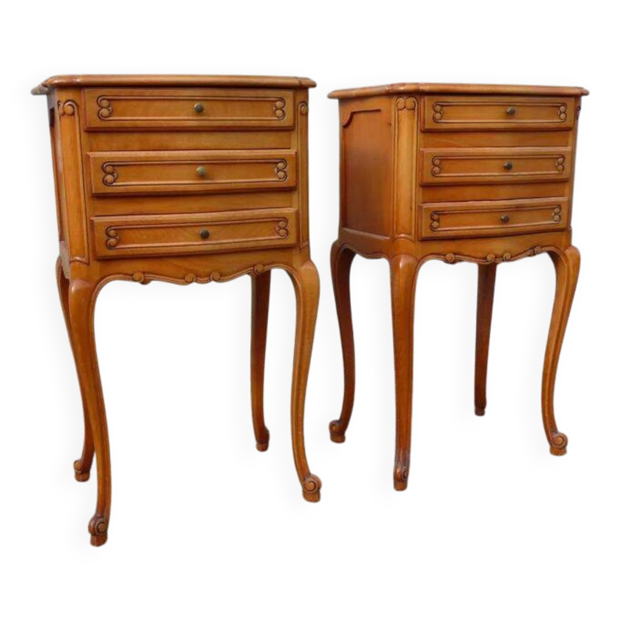 Set of 2 Louis XV bedside tables - Cherry wood