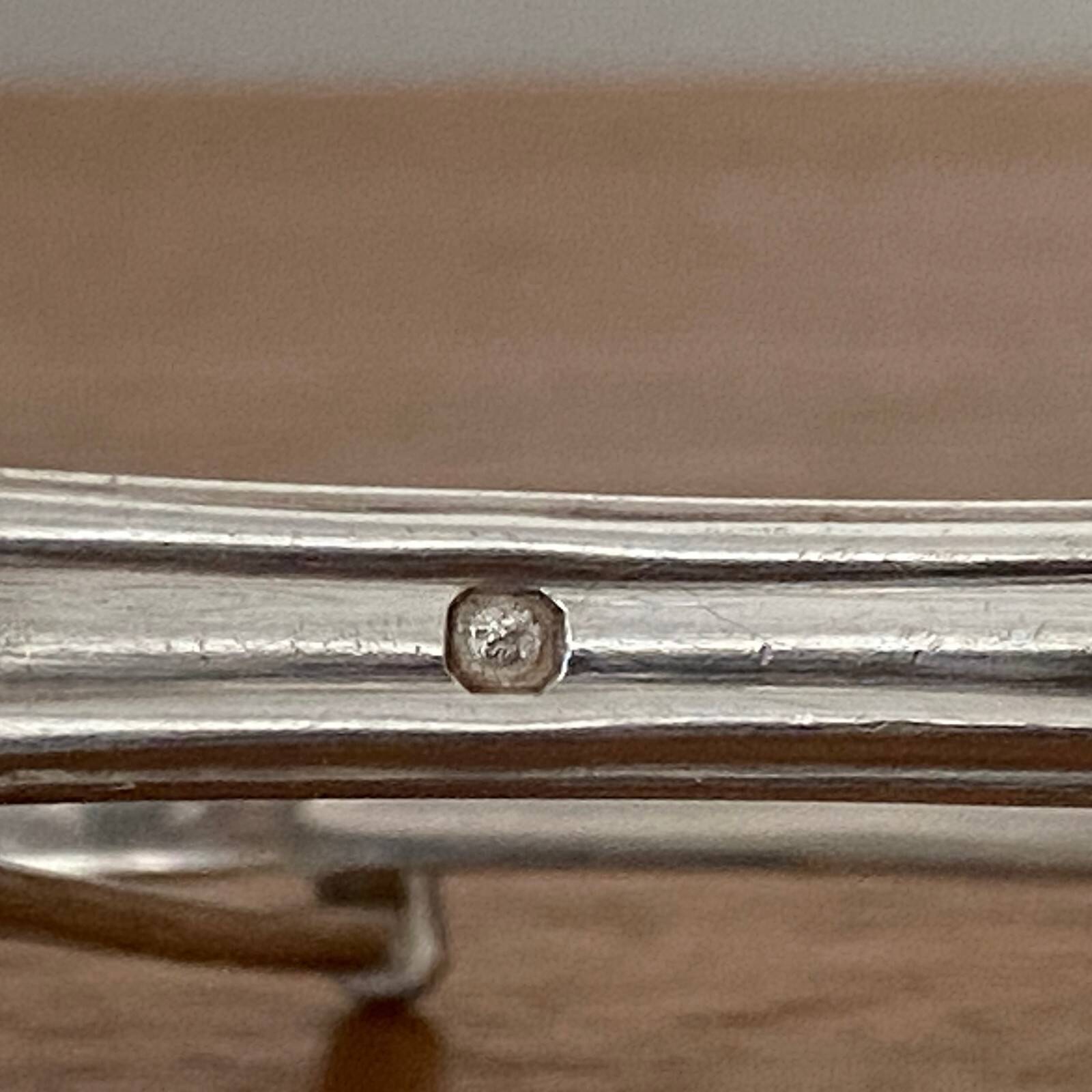 Silver asparagus tongs with Minerva hallmark, 19th century