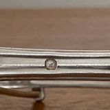 Silver asparagus tongs with Minerva hallmark, 19th century