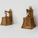 Pair of rattan and cane lantern wall lights. 1950s-1960s