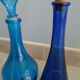 Lot 2 blue glass bottles