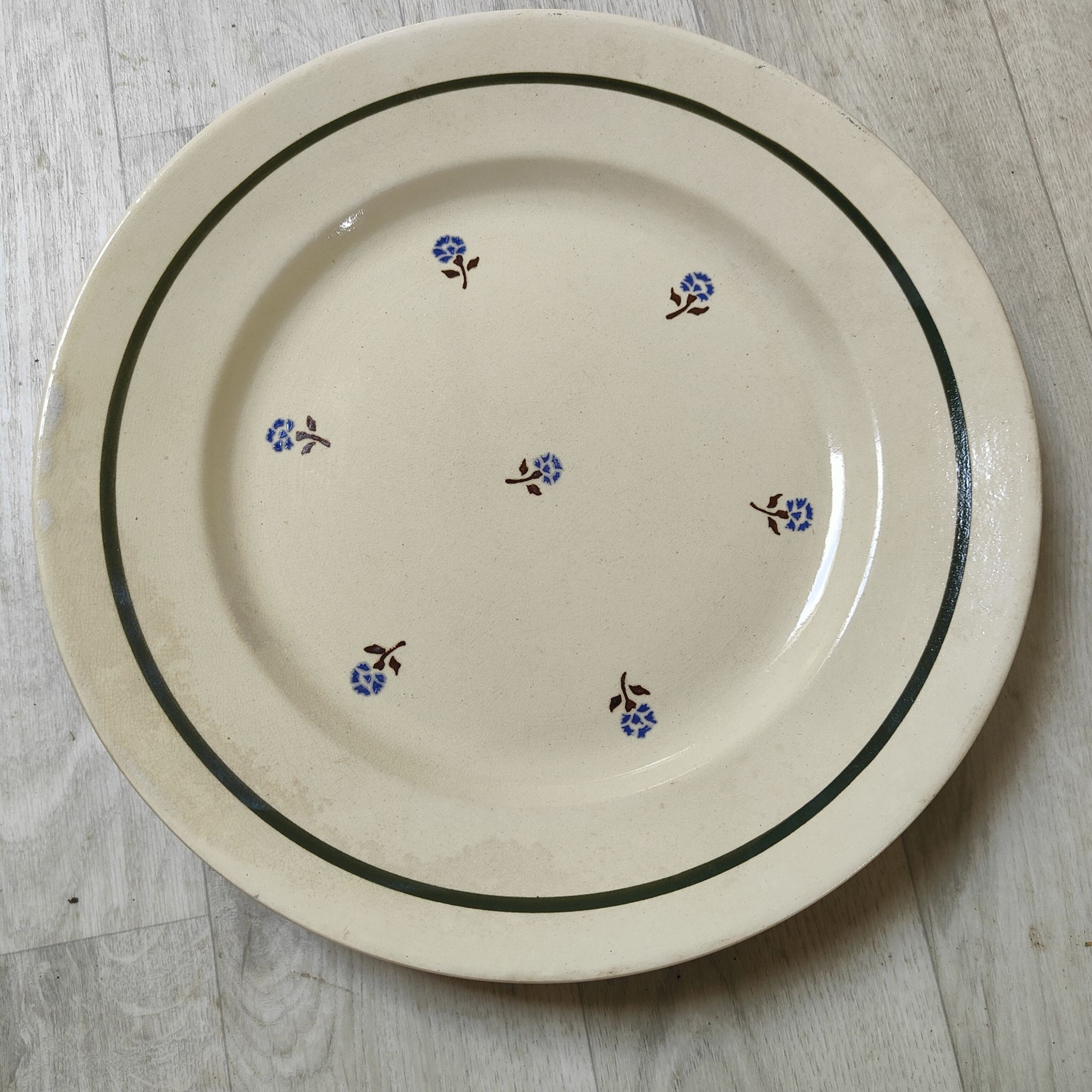 Flat round earthenware dish