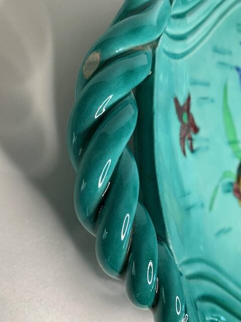 Large ceramic cut dish Monaco Cerart fish