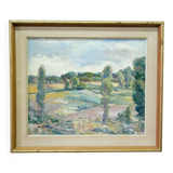 Katarina Fontaine, Swedish Modern Landscape, Oil on Panel, 1950s, Framed
