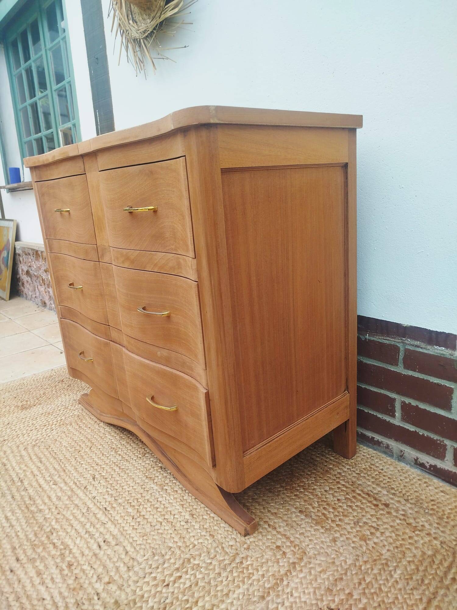 1950s chest of drawers with mustache feet