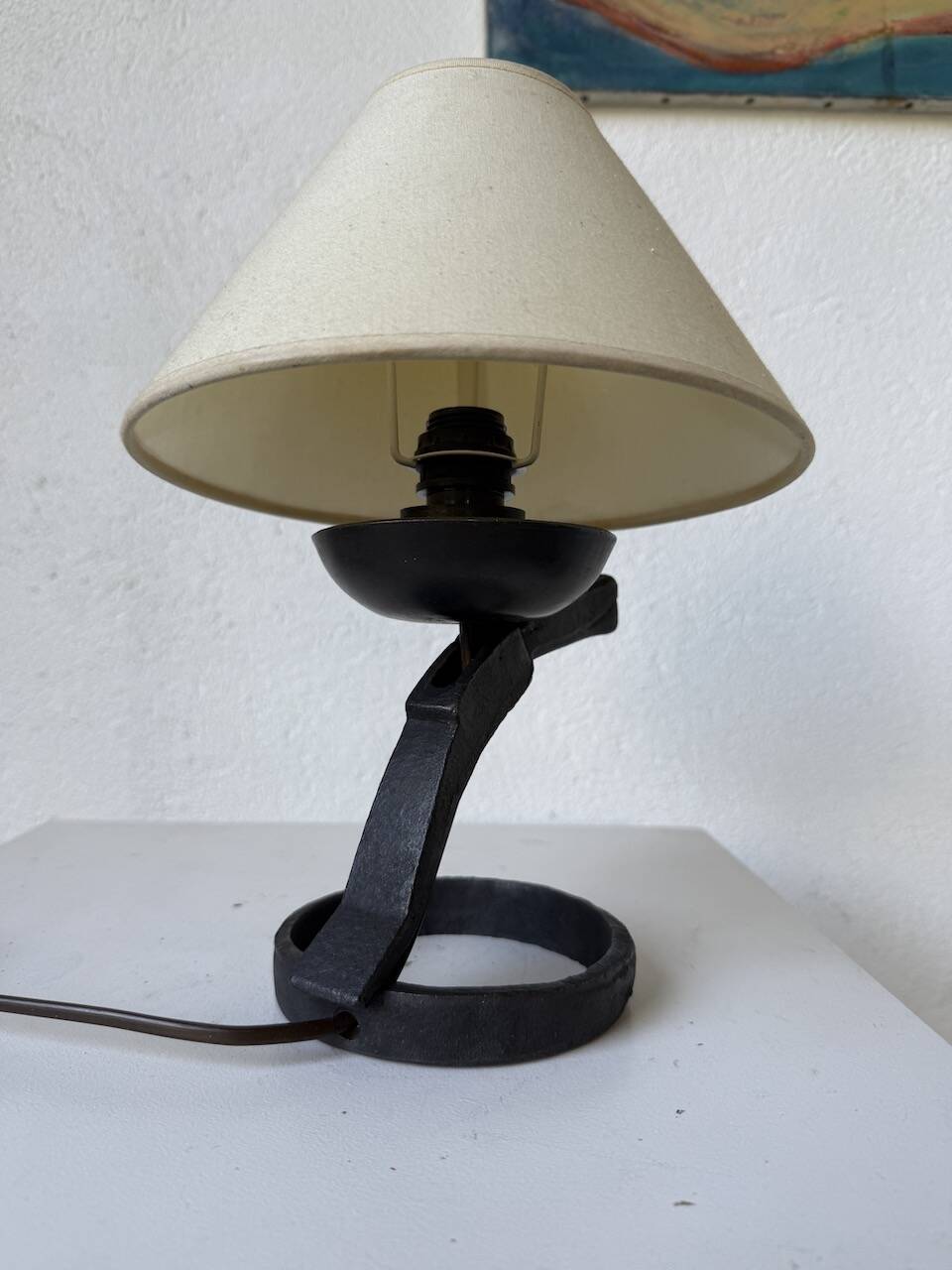 Brutalist metal lamp from the 50s