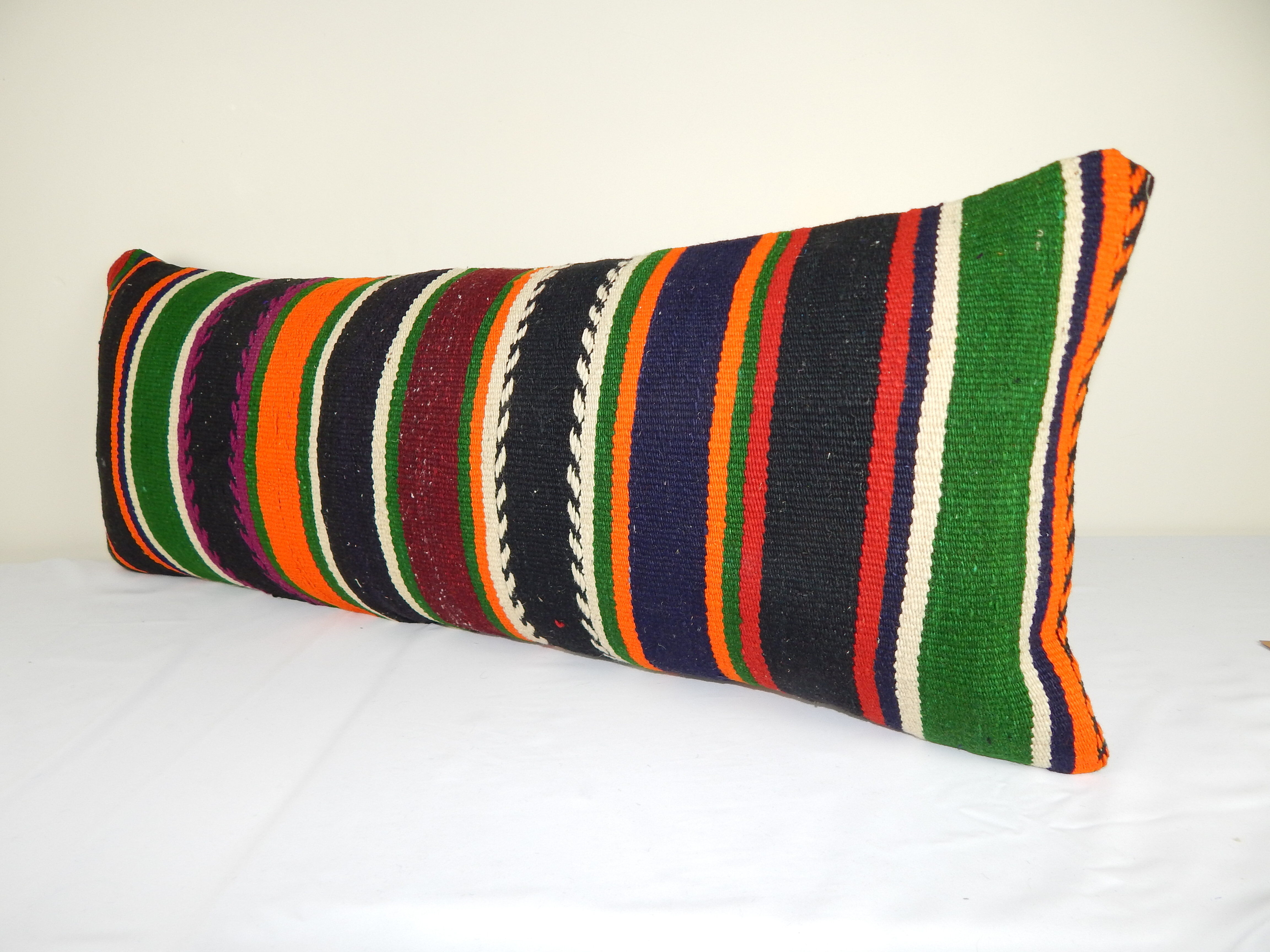 Vintage Queen Boho woven bedding cushion cover with stripes