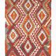 Red & Green Tribal Handmade Turkish Kilim Rug, 163x316Cm