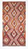 Red & Green Tribal Handmade Turkish Kilim Rug, 163x316Cm