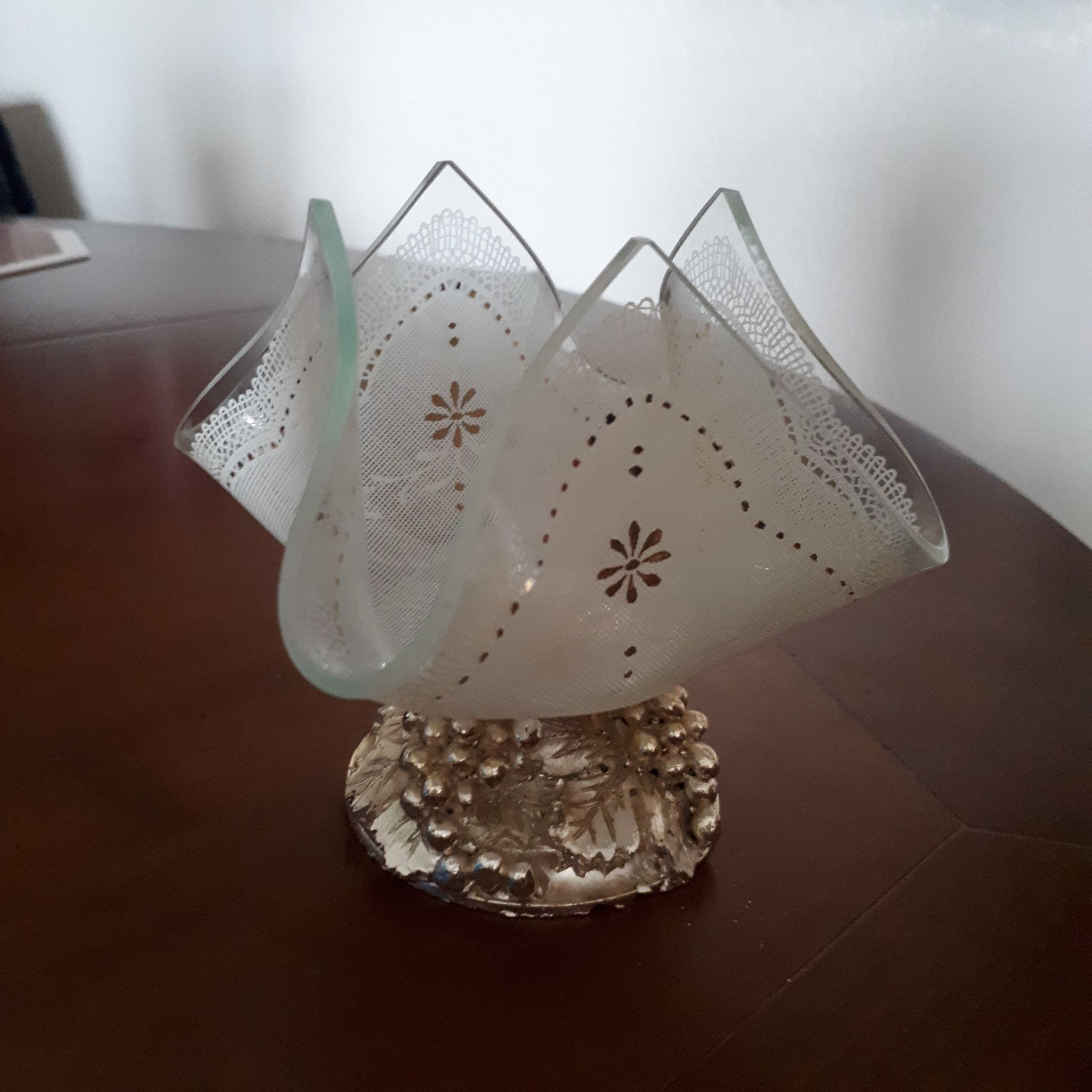 Vintage Art Glass Cup "Venetian Hammade J. I. Co"