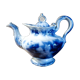 Antique blue teapot model Bryonia late 19th century Sarreguemines