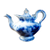 Antique blue teapot model Bryonia late 19th century Sarreguemines