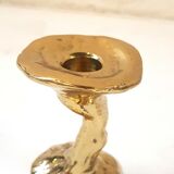 Pair of massive bronze brutalist candlesticks 1980