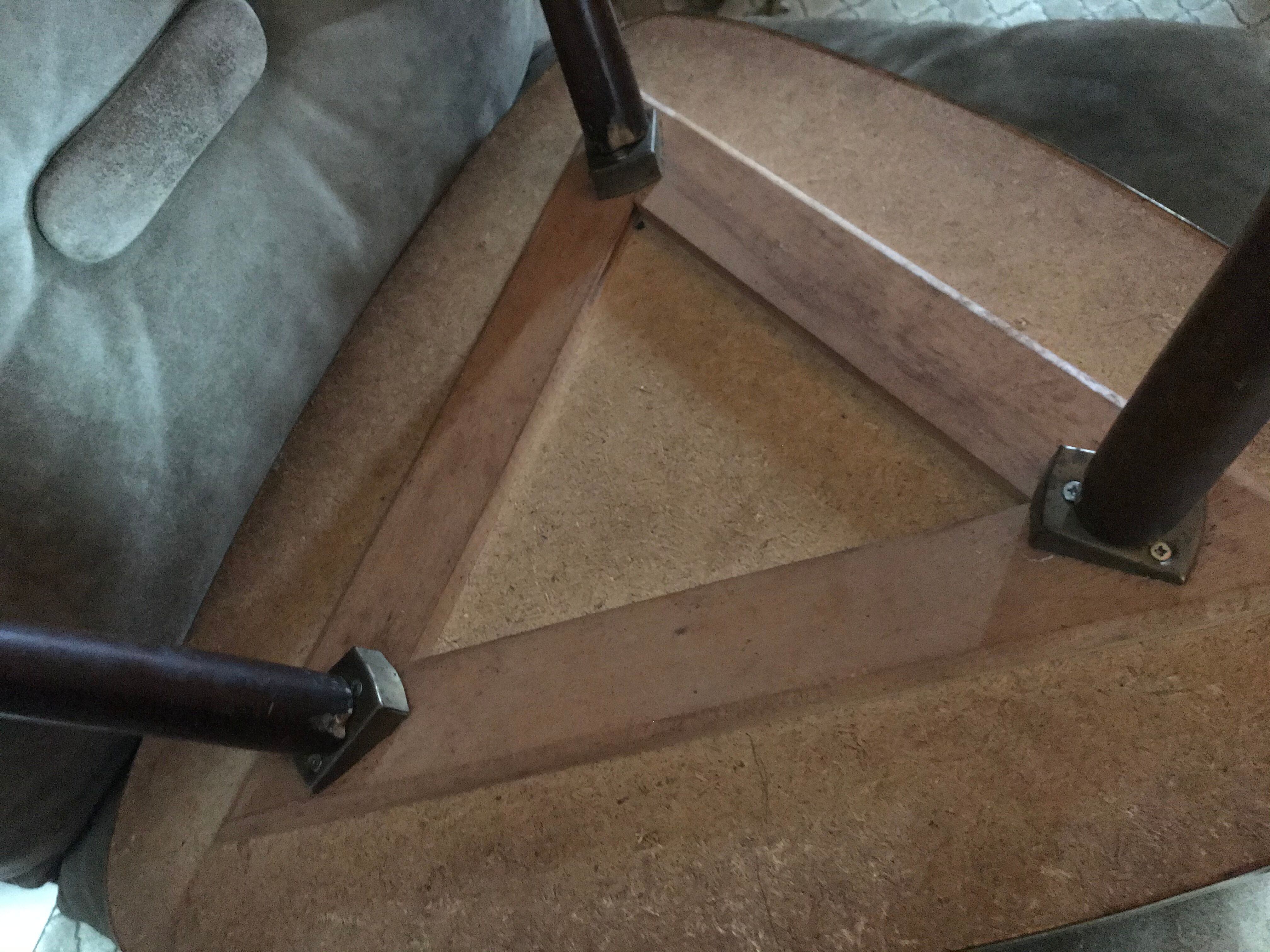 Tripod tripod triangular tray table in vintage glass 50/60s