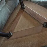 Tripod tripod triangular tray table in vintage glass 50/60s