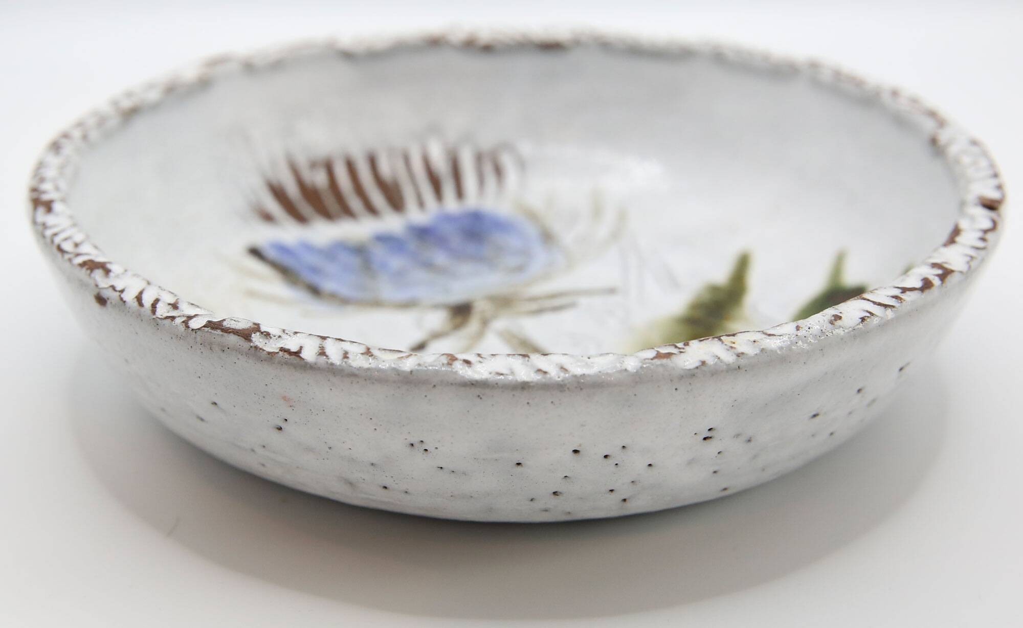 Thistle dish in chamotted earth by Albert Thiry in Vallauris