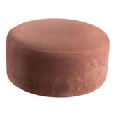 Pouf rond design scandinave – TineKHome – Velours vieux rose – Ø 75 cm