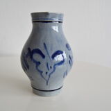 Vintage earthenware Jug with Blue Salt Glaze/Marzi & Remi, 1960's.