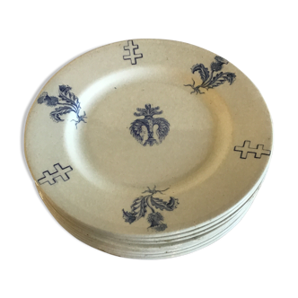 Lot of 8 plates from Lunèville