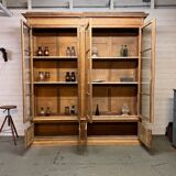 Showcase bookcase early XX th in solid oak