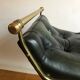 Pair of Chesterfield style brass and leather stools