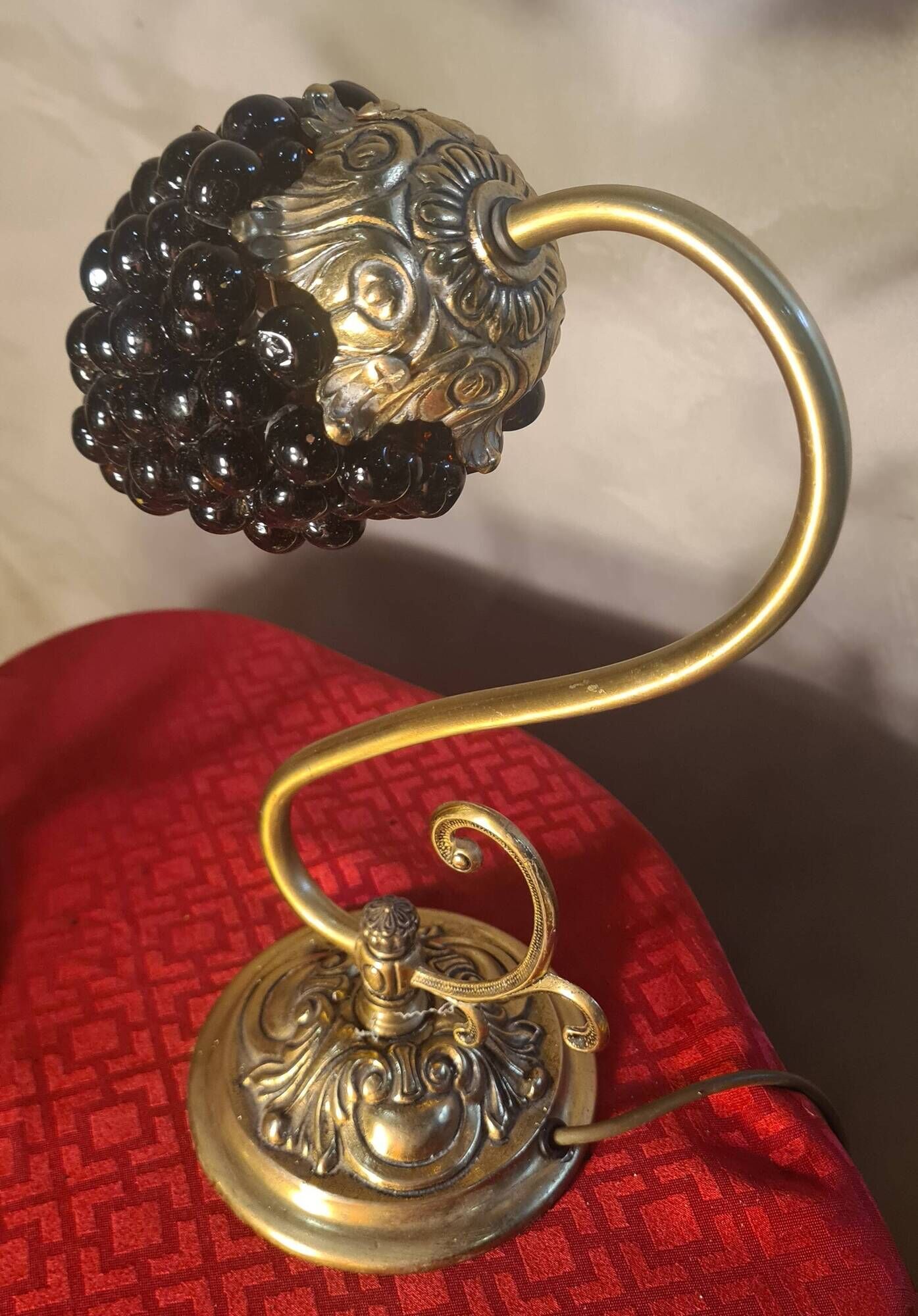pair of Murano glass lamps bronze brass 1970 electric working 30x21 bedside tables