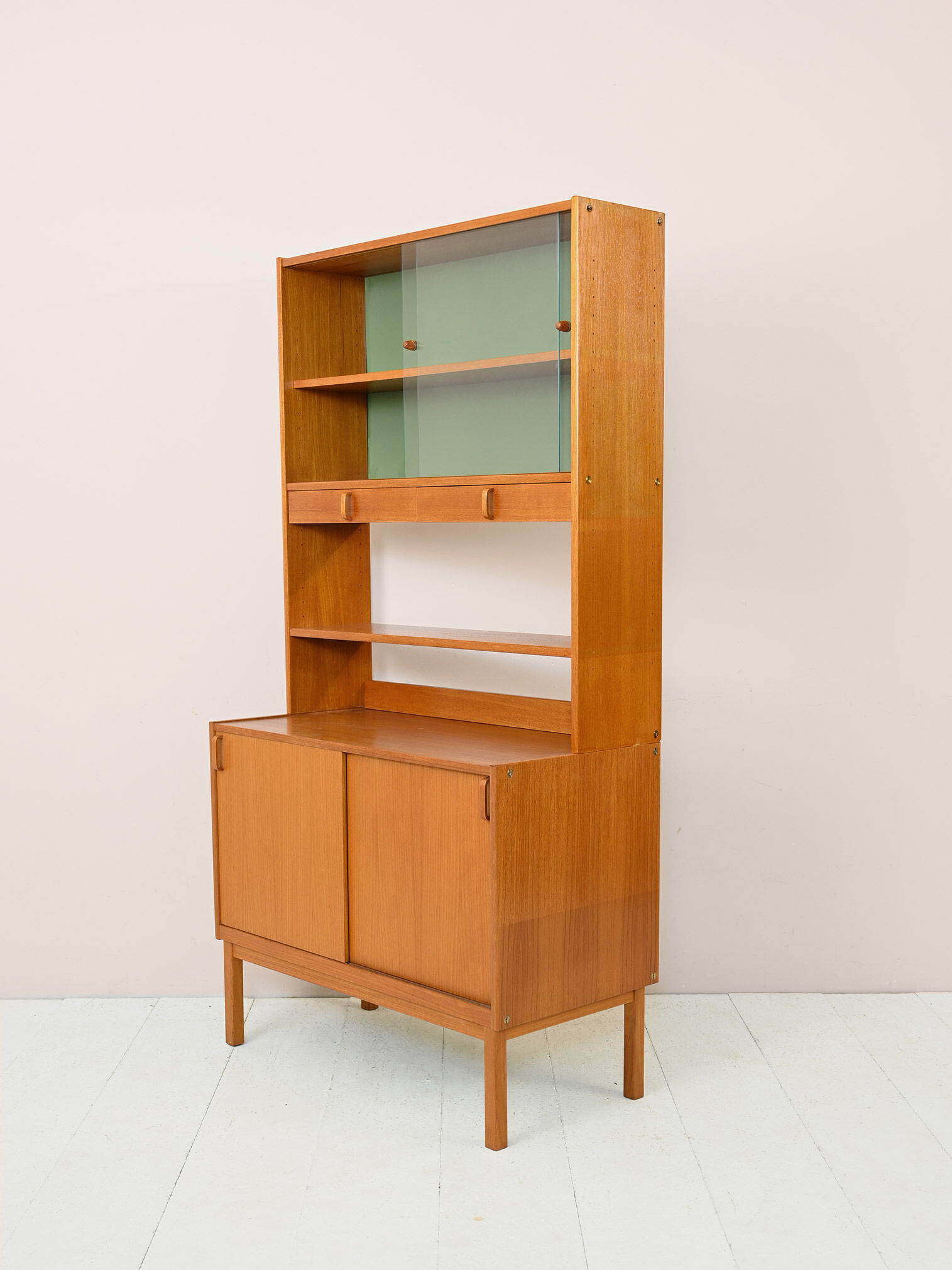 Swedish bookcase with display case