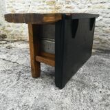 Oak and metal workbench