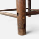 Antique rustic armchair in walnut and leather, 18th century.